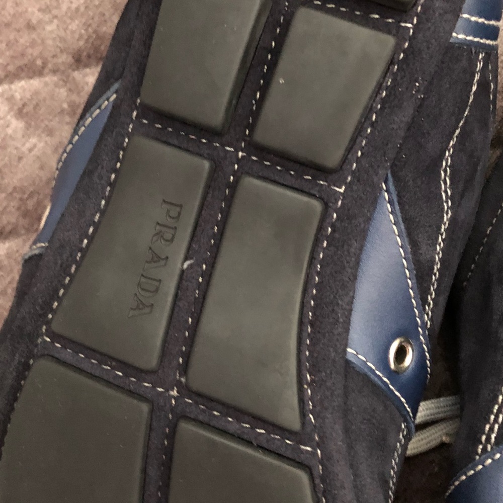 Men’s PRADA blue leather and suede shoes - Picture 8 of 8